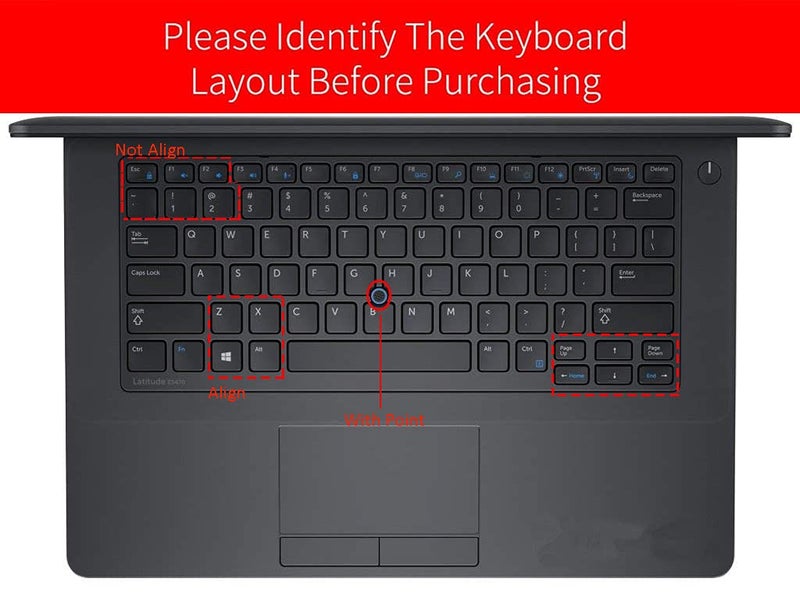 imComor Keyboard Cover for Dell Latitude E7450 E7470 E5470 E7480 5480 5490 5491 7490, Dell Latitude 3340 E3340 Laptop Keyboard Protector Ultra Thin Soft Keyboard Skin, Black (US Layout, with Pointing) - Image 2